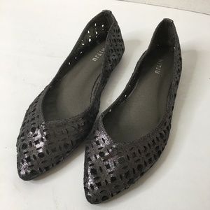 MITJU Nordstrom Gunmetal Black Suede Flats